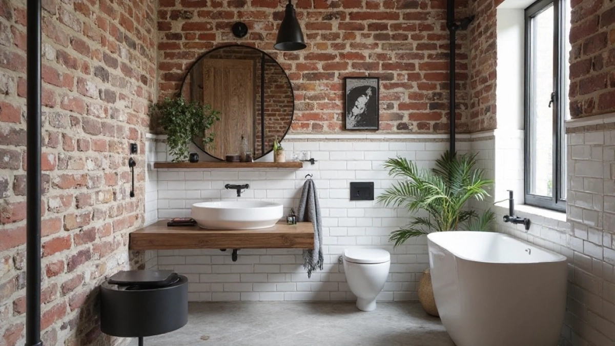 mała łazienka w stylu loft